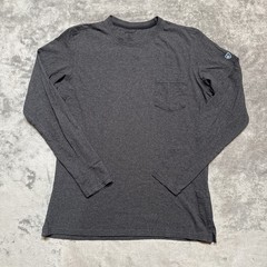 KUHL Shirt Mens Med Gray Crew Wildfibre Organic Long Sleeve Zip Pocket
