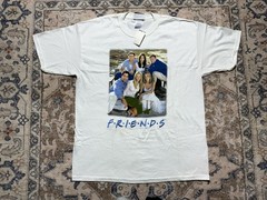 VTG 04” NBC Store FRIENDS Embroidered Logo TV Show Cast White T-Shirt Sz XL NWT