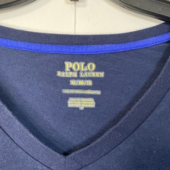 Polo Ralph Lauren Mens V Neck T Shirt XL XG TG Navy Blue Red Embroidered Pony