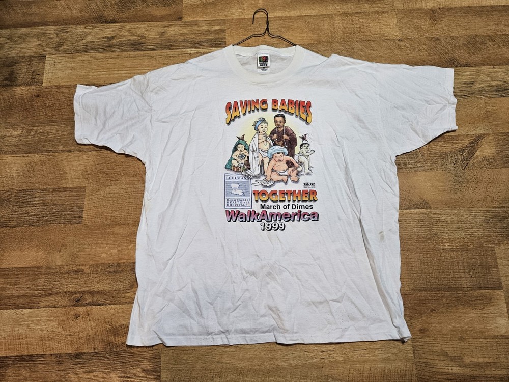 1999 Saving Babies Together 2XL March of Dimes WalkAmerica Dpt Health t-shirt