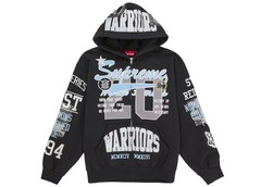 Size M Supreme Warriors Applique Zip Up Hooded Sweatshirt Black SS26