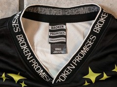 Broken Promises Grim Reaper Hockey Jersey Shirt Black Flame Graphic Men’s Small