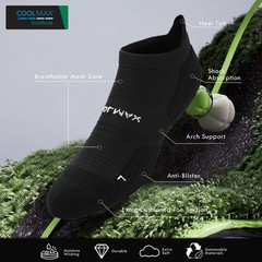 BRISIRA Coolmax Viscose Compression Running Socks 3 Pairs Ankle Low Cut Athle…