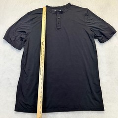 Duluth Trading Co Henley Shirt Mens Medium Black Tencel Modal Stretch Casual