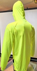 Hi Vis Long Sleeve Safety Shirt With Hoodie, Quick Dry Polyester Birdeye mesh