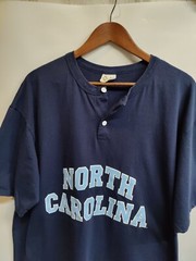 VTG Cotton Exchange Carolina Tar Heels Henley T-Shirt Men’s 2XL Long Length