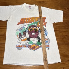 Vintage 80s California Raisins Tour Band Shirt Single Stitch Surf Raw Edge Hem L