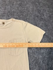 Goldtoe Men’s Beige Pocket T-Shirt Size Small 100% Cotton Crew Neck Short Sleeve