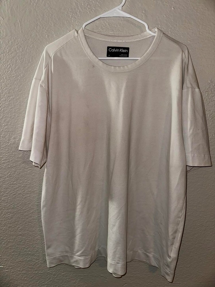 Calvin Klein Men’s White Blend T-Shirt Size Large Preppy Casual Style