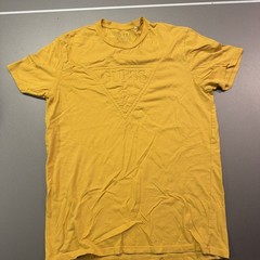 GUESS Embossed Triangle T-shirt Gold Color 100% Cotton Size M Men