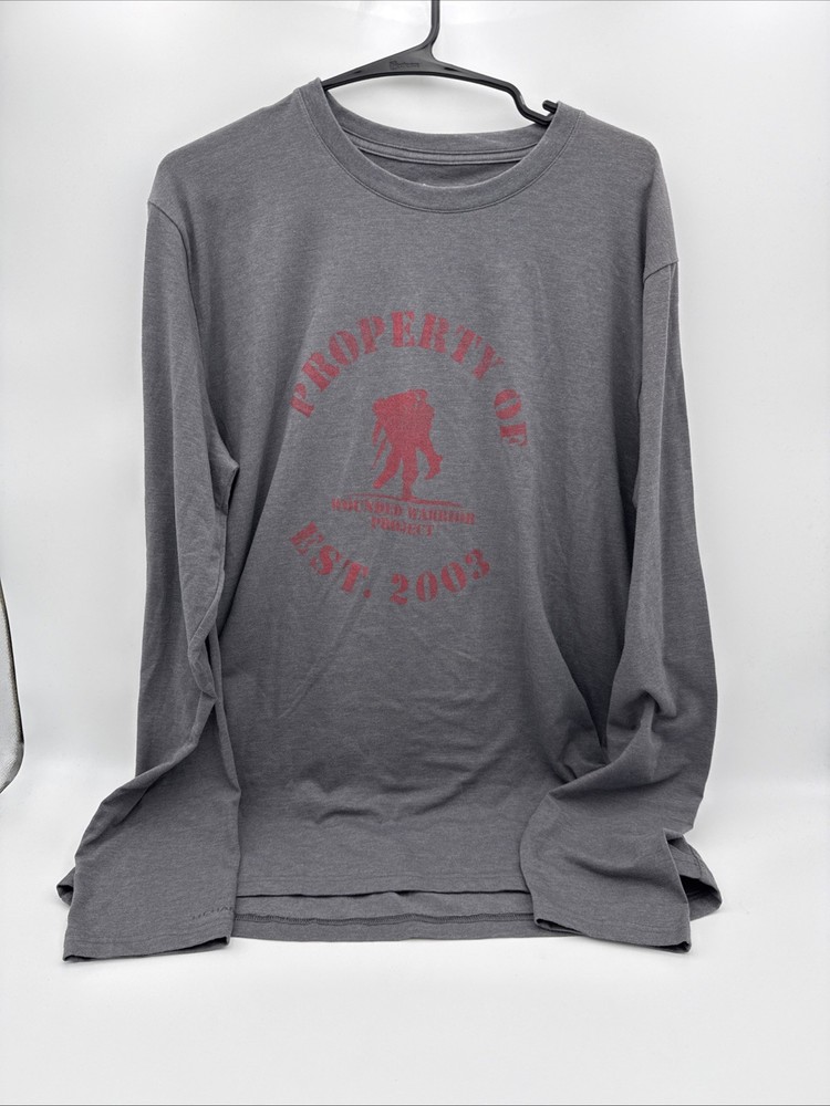 Under Armour Wounded Warrior Project Long Sleeve T-shirt Large Gray And Red