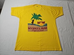 Vtg 80’s Myers’s Rum Original Dark Its Better In The Dark Promo Shirt 2XL 23×30