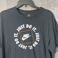 Nike Just Do It T-Shirt Men’s M Black Short Sleeve Crew Neck Graphic Tee