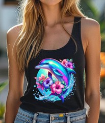 Dolphin Tank Top: Ocean Vibes Unisex Summer Tee