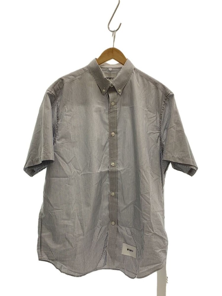 WTAPS CTPL.BROADCLOTH.TEXTILE.COOLMAX Short Sleeve Shirt 4 Cotton NVY Stripe
