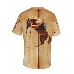 Western Bucking Bronco Horse , Men’s Cowboy T-shirt, Front & Back Image Print.