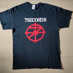 7SECONDS vintage logo black t-shirt nevada punk hardcore youth crew gorilla bisc