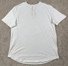 Old Navy Soft-Washed Henley Neck Men’s Short Sleeve T-Shirt Heather Grey •Medium
