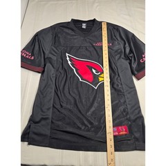 NFL Team Apparel Arizona Cardinals Jersey Mens Medium Black Pink V-Neck Football