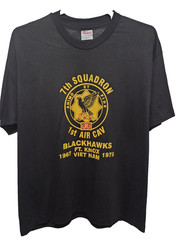 VTG 1995 Hanes Hvywht 50/50 MilitaryGraphic Single Stitch Black T-Shirt Size XL