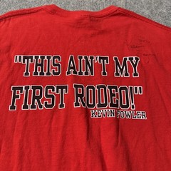 Kevin Fowler T Shirt Mens Large Autographed Signed Red Short Sleeve Band Tee