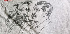 VTG Gray Marled Political Leaders Fascism TShirt Sz M? Game Over History FLAWS