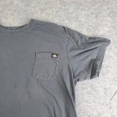 Dickies Shirt Mens 2XL Gray Crew Neck Short Sleeve Pocket Logo Stretch Pullover