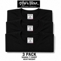 Shaka Wear Heavyweight T Shirt 3 Pack Men Blank Black & White Thick Tee