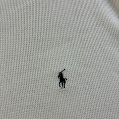 Polo Ralph Lauren Shirt Mens Large White Henley Thermal Sleepwear Waffle Knit