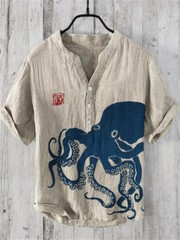 Mens Short Sleeve T-shirt Tops Ladies Cotton Linen Casual Shirt Loose Blouse Tee