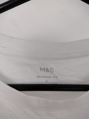 Goodmove M&S Men’s 3Pcs T-shirts Size L White & Blue Regular Fit NEW with Defect