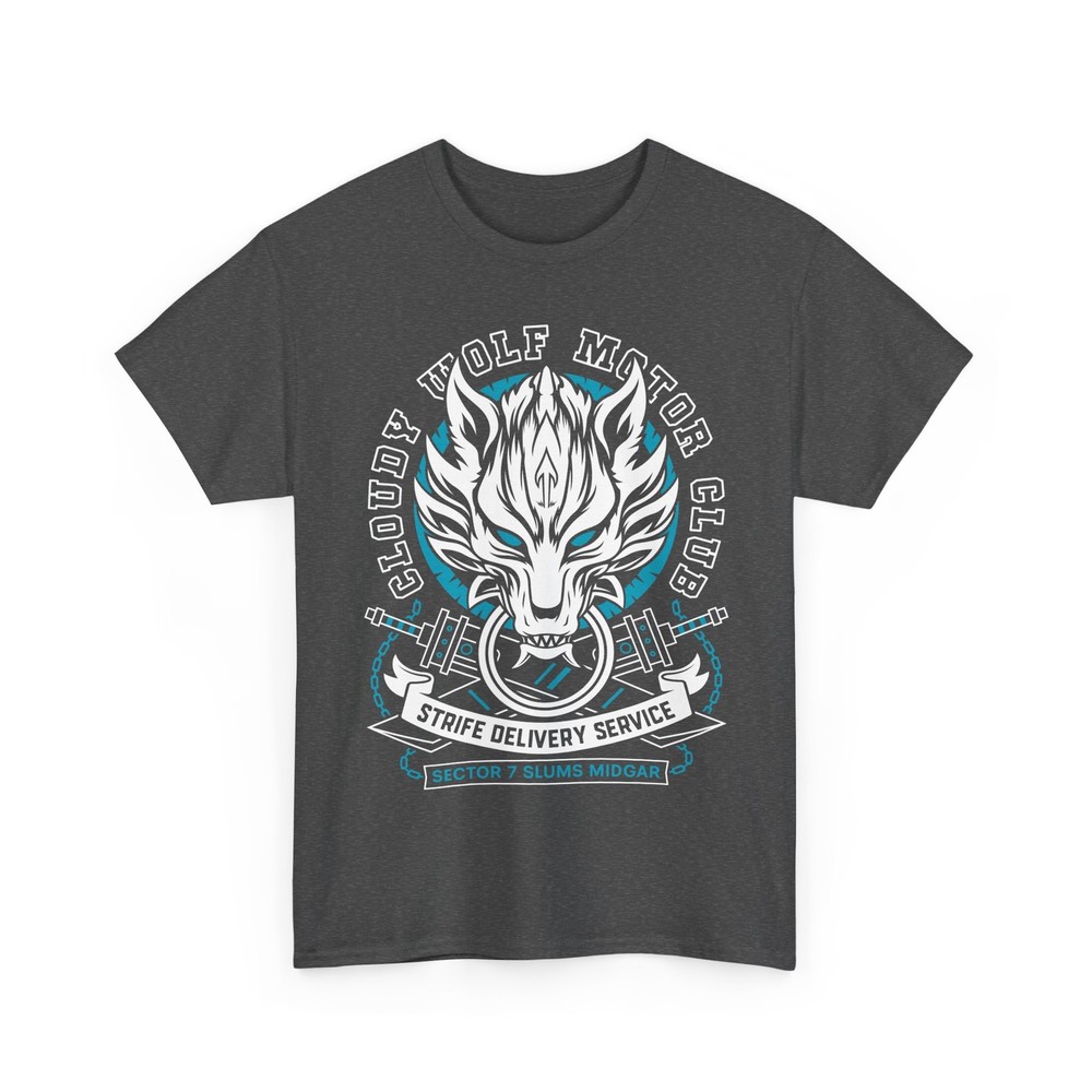 Cloudy Wolf Midgar Motor Unisex T-Shirt. Final Fantasy VII Video Game.