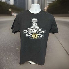 Boston Bruins 2011 Stanley Cup Champs Reebok Shirt Men Large Facsimile Autos