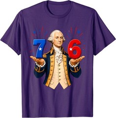 Funny 67 76 George Washington Six Seven Patriotic 4th July T-Shirt