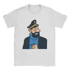 Hipster Captain Haddock T-Shirts for Men Crew Neck Cotton T Shirts