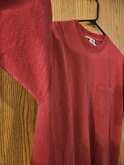VTG 90s Russell Athletic Pro Cotton Pocket Blank T-Shirt Medium Boxy Faded Red