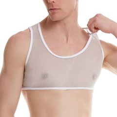Men’s Workout Vest Mesh Muscle Tank Top Sleeveless Crop Tops Tee U Neck