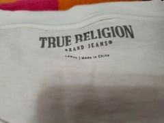 NEW True Religion White Rainbow/Pride Color Horseshoe Logo Tshirt SZ Large