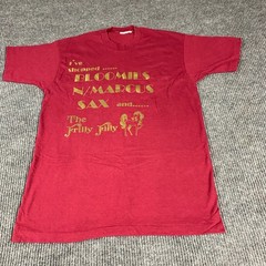 VTG T Shirt Adult Medium Red Single Stitch Shopping The Frilly Filly Sax Marcus