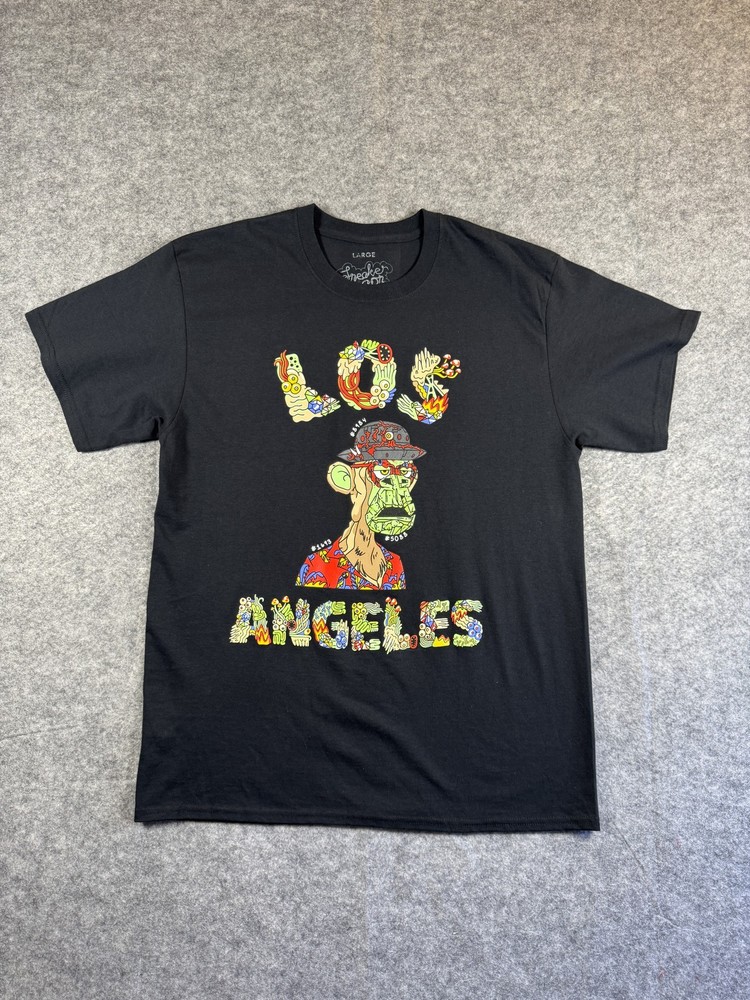 Sneaker Con Los Angeles Shirt Mens Size Large Black Ape Graphic Streetwear Tee