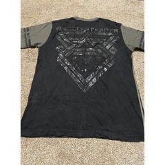 American Fighter Mens Black Olive Green Foil Graphic T-Shirt Buckle Exclusive M