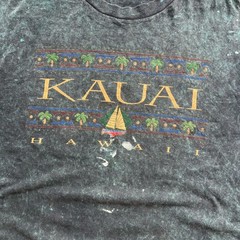 Vintage 90s Maiden West Kauai Hawaii T Shirt Medium Acid Wash Gray Single Stitch