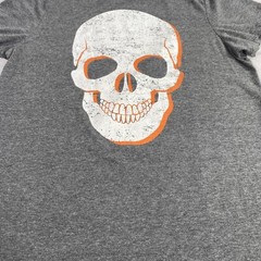 Mission Ridge Mens Skull Graphic T-Shirt Size S Gray Cotton Poly Blend Heathered