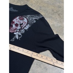 Armored Saint Skull Graphic Thermal Shirt XL Black Waffle Long Sleeve
