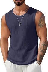 Mens Waffle Knit Tank Tops 2 Pack Breathable Sleeveless Summer Muscle Shirts