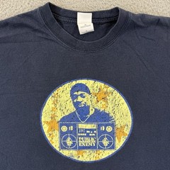 Vintage Public Enemy Shirt Mens XL Blue Hip Hop 90s Music Short Sleeve Rap Band