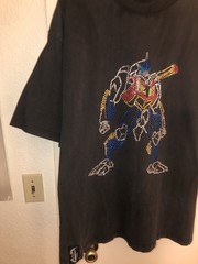 VTG Y2K IV Fatherz Gundam Style Mech Rhinestone Stud Embellished T-Shirt XL RARE