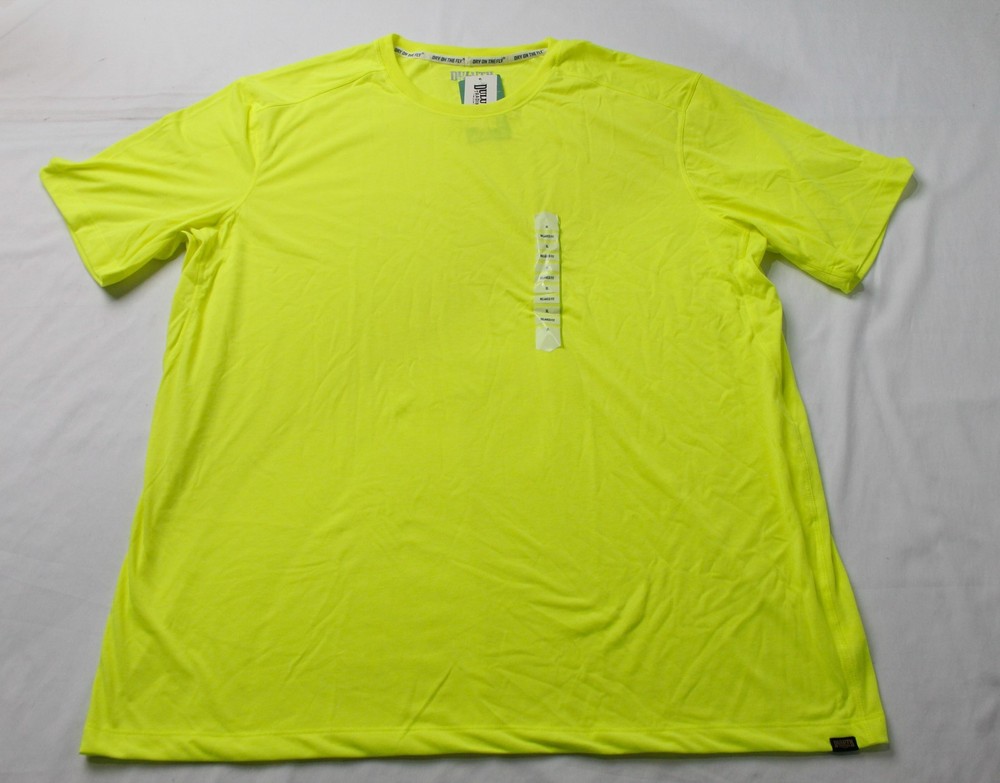 Duluth Trading Co Mens Relaxed Fit Short Sleeve Shirt NN7 High Vis Yellow XL NWT