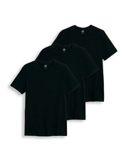 Lot of 3 Jockey Essentials Crew Neck Cotton T-Shirts, 3 Pack, Black _Size Medium