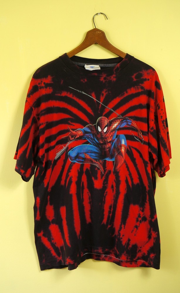Universal Studios Spider-Man 1990’s Graphic All Over Print Vintage T-Shirt (L)